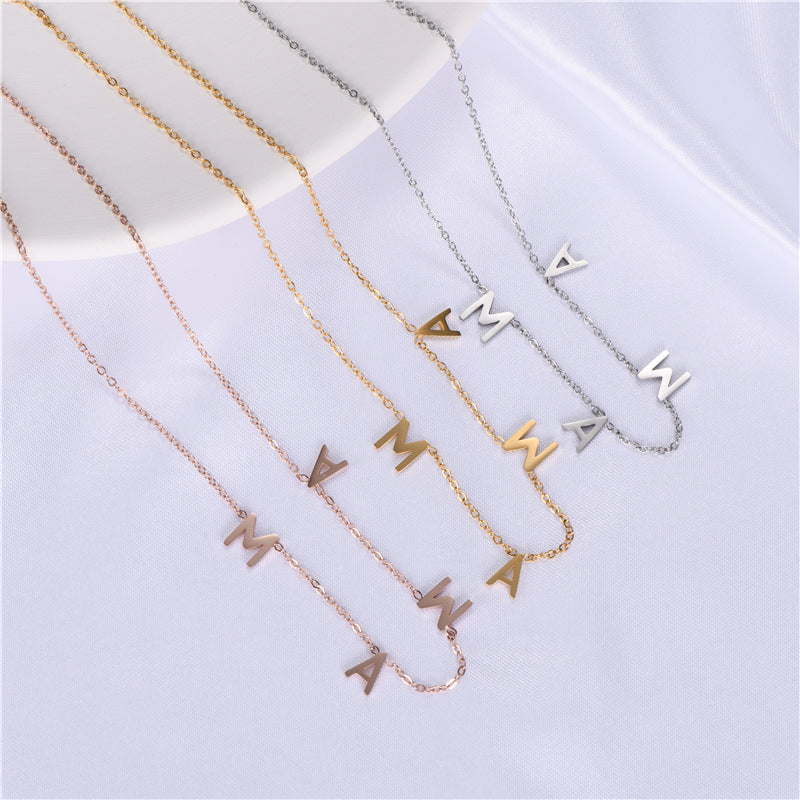 Wholesale MAMA Mother's Day Titanium Steel Necklace